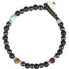 Gerba Bracciale Uomo Nero 07 Realizzati con Filo Cerato, Pietre Dure, Ceramiche, Murrine, Osso e Arg 925 Fatto a Mano in Italia Regalo Uomo