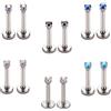 Candyfancy 6 Paia 16G Helix Piercing Trago Orecchio Cartilagine Labbro 8MM CZ 2MM Orecchini Zirconi Strass Acciaio Chirurgico