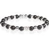 Gerba Bracciale Uomo Elastico Valentin 6mm Onice Nero Lucido, Ematite Chiara e Arg925 Fatto a Mano in Italia Regalo Uomo Gioielleria