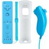 QUMOX Telecomando Wii, Remote di Gioco Controller con Custodia in Silicone e Cinturino da Polso per N Wii e Wii U Blu
