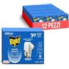 Raid Liquido Elettrico Antizanzare Contro Zanzare Comuni e Tigre, Inodore, Formato Scorta da 12 Diffusori e 12 Ricariche 21ml, 30 Notti