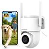 CiKiKWXO 2K 3MP Telecamera Wi-Fi Esterno, Videocamera Sorveglianza Esterno WiFi Dual Band 2.4/5GHz, Rilevamento Movimento con Auto-Tracking, Audio Bidirezionale, Allarme,IP65, Compatibile Alexa
