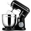 Kitchen in the box Fab by Kitchen in the box Impastatrice Planetaria, 6L Planetaria Professionale 1300W, 10 Velocità con Uncino Impastatore, Mescolatore e Frusta Sbattitrice (Nero)