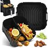 Pietuley 3 Pezzi Contenitori per Friggitrice ad Aria, Accessori Friggitrice ad Aria Cosori 5,5L/6L, Teglie Silicone per Friggitrice ad Aria Russell Hobbs 8L, Cecotec 6L, Accessori Airfryer in Silicone