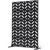VEVOR Pannelli per Privacy in Metallo 120x50,8x183 cm Schermi Pannelli per Privacy all'Aperto, Fendivista Divisorio per Esterno Indipendente, Recinzione Decorativa 5 Schermi da Giardino, Nero
