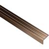 Gedotec Profilo paragradino autoadesivo alluminio bronzo 2000 mm - profilo angolare non forato da incollare 25 x 8 mm - paraspigolo gradino scanalato - Made in Germany