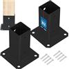 KOTARBAU® 2 pezzi Fissaggio Pali Legno - Supporto Per Pali In Legno - Staffa da Avvitare - Acciaio Verniciato a Polvere - 70 x 70 mm - Nero - Staffa Travi - Supporto Palo - Resistente per Esterni