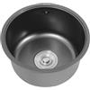 Ciounmb Lavello rotondo Ø 36 cm, lavello in acciaio inox, lavello da incasso, lavandino cucina, per appartamenti, ristoranti, bar, cucine, negozi di dessert