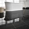 ZRJT Confezione da 40 piastrelle in vinile lucido per pavimenti, autoadesive, 30,5 x 30,5 cm, per cucina, bagno, lavanderia, marmo nero galassia