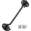 TOPYWMSP Gancio e occhiello 1 pz 15,2 cm nero in acciaio inox cabina gancio per porta, cancello, finestra (150 mm)