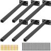 CHUENKUK 6 supporti sospesi da 40 cm, colore nero, supporto per scaffali in metallo, supporto da parete, montaggio a parete