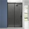 Parama Box Doccia Porta Nicchia 150cm Apertura Scorrevole Vetro Temperato Fumè 8mm Anticalcare Installazione Reversibile Profili In Alluminio Nero Opaco Altezza 195cm Mod. Creta