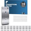 shinfly Piatta Staffa Fissaggio, 10 Pezzi (40 mm X 100 mm) Connettore Piatto in Acciaio Inossidabile Con 60 Viti, Ferro Piatto in Acciaio Inossidabile Forato, Per Mobili, Sedia, Tavolo, Finestra
