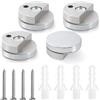 YIXISI 4 Pezzi 3-5 mm Supporto Vetro Clip in Lega di Zinco, Clip per Specchio da Bagno, Supporto Vetro Clip per Specchi da Bagno, con Tasselli e Viti, per Specchio e Vetro Spessi 3-5 mm, Rotondo