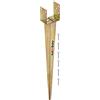 KOTARBAU® Supporto per Pali in Legno - 0-125 mm - Acciaio Zincato - 70 cm - Porta Palo Legno - Dorato- Ancoraggio Regolabile Per Pali - Staffa a U - Fissaggio Staffa a Terra