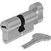 Yale Cilindro europeo 1000 PLUS Serie 30/30K mm Nichel satinato Cilindro con pomolo, con 4 chiavi incluse per garantire massima sicurezza, adatto per porte interne e uffici