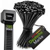 BeBo Technik BeBo Fascette stringicavo resistenti ai raggi UV, colore nero, 4,8 x 360 mm, 100 pezzi, robuste e versatili, per interni, fissaggio discreto per installazioni elettriche, decorazioni e artigianato