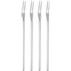 Sourcing Map 4 forchette per sottaceti, forchetta per olive da 16,3 cm con manico lungo, in acciaio inox, a 2 denti, per dessert, frutta e verdura, argento