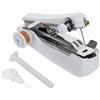 Gorrbinfen Mini macchina da cucire portatile per vestiti, fai da te, viaggi, arte e macchina da cucire manuale facile da usare (bianco)