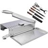 Generic Affettatrice manuale per carne, in acciaio inox, con grande capacità, include 6 coltelli per tagliare costolette, pesce, erbe e cosce di pollo