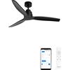 CREATE / WINDSTYLANCE M/Ventilatore da soffitto ABS nero con Wifi e telecomando / 40W, Silenzioso, Ø132 cm, 6 velocità, temporizzatore, estate-inverno, doppia altezza, motore DC