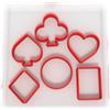 Custom Cutters Stampini a forma di carte da gioco, set di 6 piccole formine in plastica per cottura, fondente, argilla, pasticceria, glassa, gioielli, abiti (3 cm)