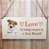 Second Ave Gift Company Second Ave Jack Russell Dog - Targa in legno da appendere, regalo rettangolare