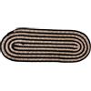 LaVelahome Zerbino in corda intrecciata mare barca OVALE intrecciato (Corda_Nero, 25_x_70_cm)