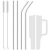 ONEINHE Milkshake Cannucce 10mm Larghe in Metallo, 4 Pezzi in Acciaio Inox Cannucce 240mm Lunghe con 2 Spazzole di Pulizia, Cannucce Riutilizzabili per 40oz Tumbler