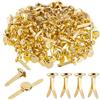 PHIOMUUE 100 chiusure dorate per carta, con testa rotonda, in metallo, mini fermacarte per artigianato, fai da te, scrapbooking, progetti di timbratura, forniture per ufficio, fermacarte multicolore