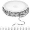 ElevateTech Catena con perline a sfera, rotolo da 5 m, con 20 connettori abbinati, catena in metallo per la creazione di gioielli, collane, bracciali, portachiavi, forniture fai da te, 2 mm