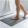 Luriseminger Tappeto Bagno Assorbente Antiscivolo 40x60cm, Tappetino da Bagno e Doccia Asciugatura Rapida, Facile da Pulire, Sottile in PU con Diatomite, Grigio Scuro, per Doccia, Vasca e Lavabo