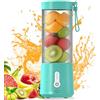GBKDQQ Mixer portatile to Go: 450 ml, spremiagrumi portatile con lame in acciaio inox, mini mixer ricaricabile USB-C per palestra, ufficio, campeggio, viaggi (blu)