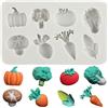 MINFEIDMS Stampo in silicone per fondente, carota, pomodoro, cavolfiore, cioccolato, per decorare torte di zucchero, cupcake, pasta di gomma, pasta polimerica