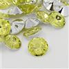 QPSupplies 50 bottoni rotondi con strass in acrilico da 15 mm, colore giallo chiaro, 1 foro, per cucito, lavoro a maglia, biglietti, album di ritagli