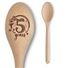 The Laser Factory Cucchiaio in legno con incisione Five Years Anniversary, regalo per coppie di 5° anno e quinto anno, in legno per anniversario di matrimonio, regalo perfetto per lui o lei