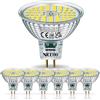 NICEOO GU5.3 6.5W Lampadine LED equivalente 60W Alogena, MR16 lampada Bianco Freddo 6000K, 700LM, AC/DC 12V, Faretti Senza Sfarfallio Lampadina, Angolo a Fascio 120°, Non dimmerabile, Confezione da 6