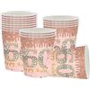 YAAVAAW Happy 60th Birthday Bicchieri di carta oro rosa, 16 tazze da donna per feste di compleanno usa e getta, signora, forniture per feste di 60° compleanno decorazioni per la tavola