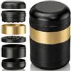 Viberium Grinder Metallo 60 mm- Grinder Belli Tritino, Grinders Kit Original, Accessori per Erbe, Herb Crusher Professionale, Macinino, 4 Pezzi, Nero Oro