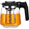 T24 Teiera in vetro con colino resistente al calore, filtro in acciaio inox estraibile, ideale per la preparazione di tè sfuso, teapot (1500 ml)