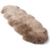 Infinity Leather Tappeto di Vera Pelle di Pecora - 100% Lana Naturale, Morbido, Soffice e Setoso, Plaid di Lusso per Camera da Letto, Divano o Pavimento, Caldo e Traspirante (180 x 60 cm) (Taupe)