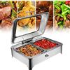 DBMGBd Scaldavivande Elettrico Professionale, Contenitore Scalda Cibo, Chafer Buffet Scalda Vivande Server in Acciaio Inox per Feste Buffet Colazione Ristorante, Mantiene Caldo il Cibo(Color:1/2 PAN,Size:9L)