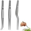 HANZMQIYJJ Pinzette da cucina professionali, set di 3 pinze di precisione in acciaio inox, per presentazioni di cibo, raccolta e design styling, 16 cm