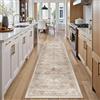 PureCozy Vintage Tappeto Cucina 60x240cm Antiscivolo Lavabile Passatoia Scendiletto Corridoio Camera da Letto Sala Ufficio Lungo Carpet Morbido Pelo Corto Rug,Beige & Marrone