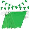 Topeedy Bandierine verdi da 20 m, decorazione per feste, 40 pezzi, riutilizzabili, per compleanni, matrimoni, baby shower, casa o giardino, bandiere triangolari