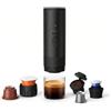 Generico Macchina Caffè Espresso Portatile 3 in 1, Macchina da Caffè Italiana Automatica con Funzione Riscaldamento, Compatibile con Capsule Grandi, Piccole e Polvere, Batteria Ricaricabile USB (Nero)