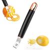 lasuroa Coltello a Canale, Pelapatate Acciaio Inossidabile 2 in 1 Pelapatate Limone con Anello per Appenderlo Oro Rosa Affilato Guarnizione per Cocktail per Casa Cucina Bar Ristorante