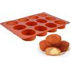 Melearch Teglia per muffin, stampo in silicone per dolci con 12 Stampi Muffin, pirottini in silicone, stampi per muffin antiaderente, stampo mini plumcake - Senza BPA e lavabile in lavastoviglie