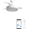 CREATE / WIND CLEAR EDGE/Ventilatore da soffitto con luce bianco con telecomando e Wifi / 40W, Silenzioso, Ø107 cm, 6 velocità, pale retrattili, funzione estate-inverno, luce led 3 temperature