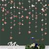 SHOFUL Ghirlanda di carta a forma di stelle con stelle in oro rosa, 12 m, scintillante, stella dorata rosa, bandierine da appendere, striscione per matrimonio, baby shower, compleanno